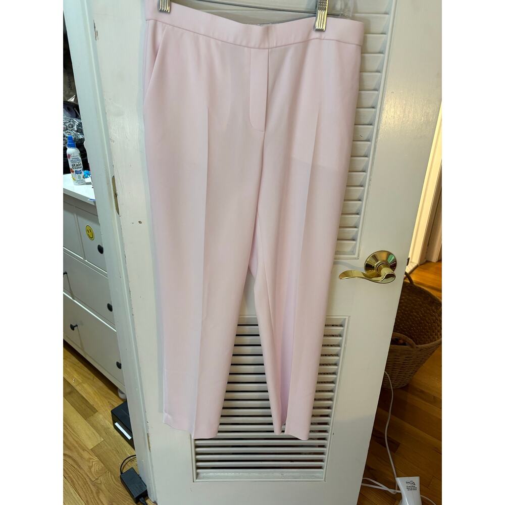 Theory Treeca New Pastel Pink Admiral Crepe Coquette Pull On Trousers 4 - Picture 2 of 9